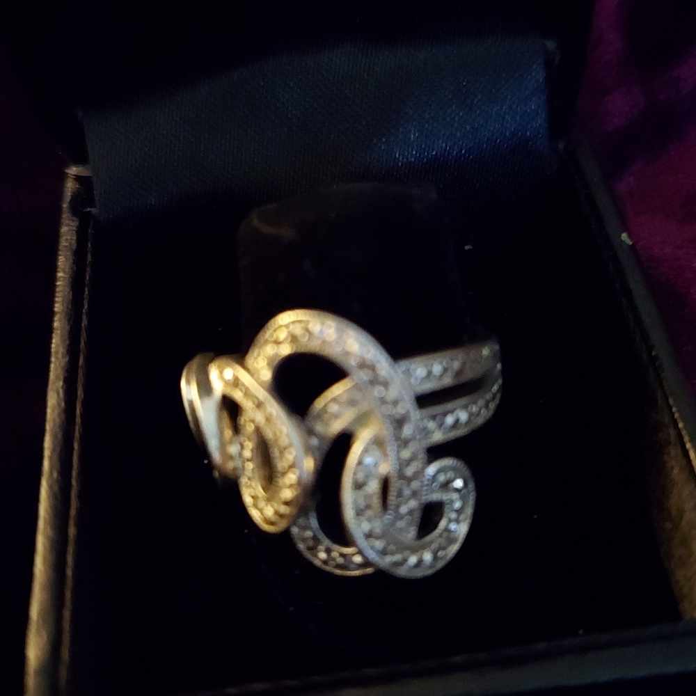 Sterling silver and diamond ring